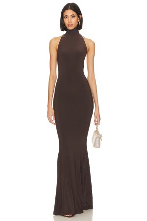 revolve Halter Turtle Fishtail Gown