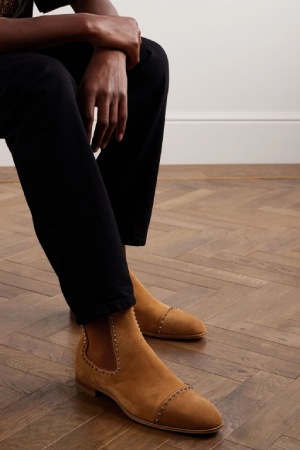 The Outnet Spiked suede Chelsea boots