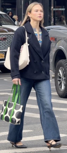 tailored navy cropped trench